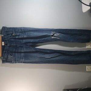 Hudson Button-fly Button Back Pockets Rip Worn In Guc Jeans Womens Size 32 Denim